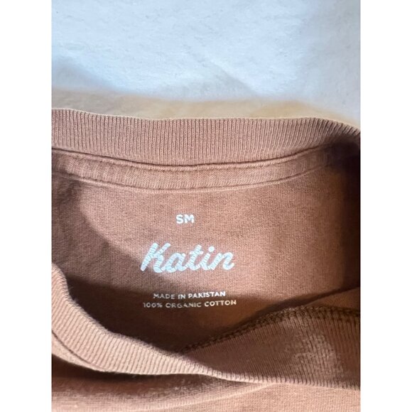 Katin By Kanvas "Easy Does It" Womens T-Shirt SZ S Brown 100% Organic Cotton - Picture 6 of 9